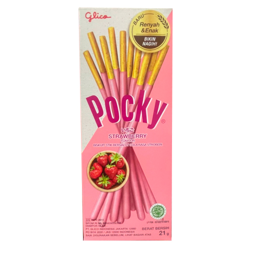 POCKY Gliko Покки мини бокс, земляника и клубника, 21г