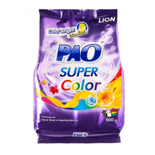 LION PAO Super Color Антибактериальный порошок для стирки цветного белья, 900 г