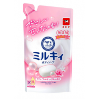 COW Milky Молочный гель для душа c маслом ши и скваланом, с ароматом цветочного мыла и фруктовыми нотками