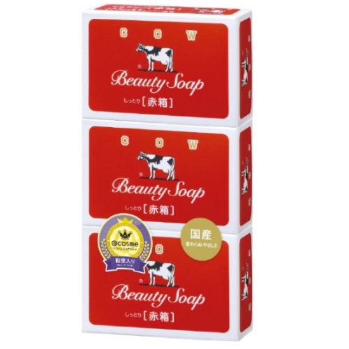 COW Red Box Молочное увлажняющее туалетное мыло, с ароматом розы