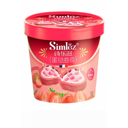 SIMLEZ Мини-тарты с хрустящими шариками в шоколадно-клубничном соусе