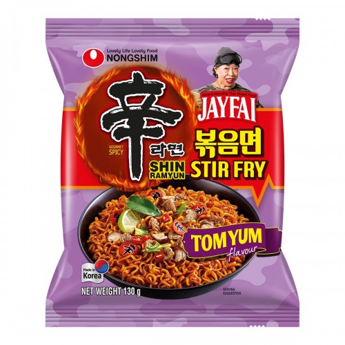 Nongshim Лапша жареная Шин Рамен Стир-Фрай ТОМ ЯМ острая (пакет), 130 г