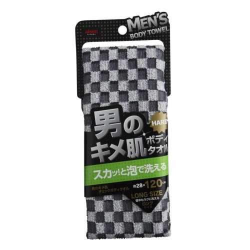 Мочалка массажная мужская AISEN Men's Texture Body Towel Hard с текстурированной поверхностью, жесткая, удлиненная, 28 х 120 см