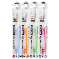 Nano Silver Toothbrush Set Набор: Зубная щетка c наночастицами серебра и сверхтонкой двойной щетиной (средней жесткости и мягкой), 4шт