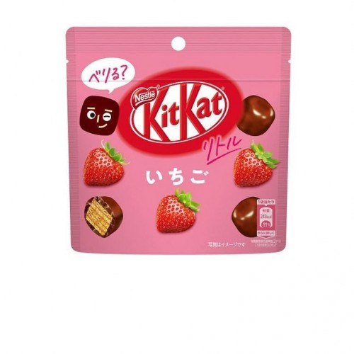 Японский Кит-Кат Ичиго. Клубника в молочном шоколаде Nestle (мини шарики), 45 г