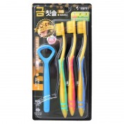 Nano Gold Toothbrush Set Набор: Зубная щетка c наночастицами золота и сверхтонкой двойной щетиной (мягкой и супермягкой), 3шт + скребок для языка Nano Gold Toothbrush Set Набор: Зубная щетка c наночастицами золота и сверхтонкой двойной щетиной (мягкой и супермягкой), 3шт + скребок для языка