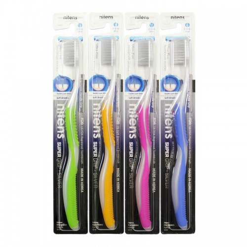 Набор Nano Gold: Зубная щетка c наночастицами золота и сверхтонкой двойной щетиной (средней жесткости и мягкой), 4 шт