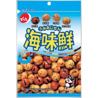 Denroku Японские арахисовые снеки '4 вкуса моря' с морепродуктами, 75 г