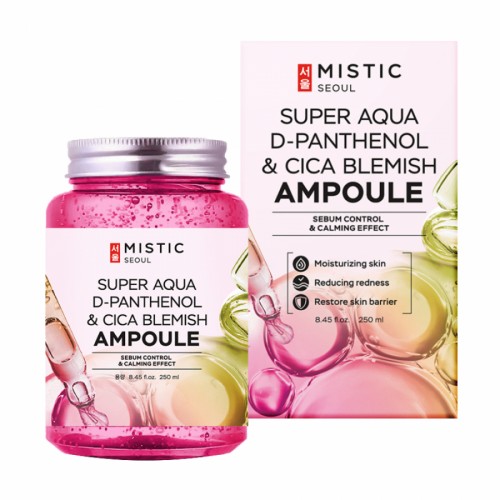 MISTIC SUPER AQUA D-PANTENOL & CICA BLEMISH AMPOULE Успокаивающая сыворотка c центеллой и пантенолом против несовершенств кожи