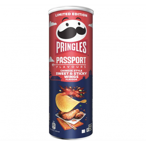 Pringles Чипсы Принглс по-китайски со вкусом хрустящих куриных крылышек в остро-сладком соусе, 165 г
