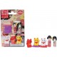 IWAKO Puzzle Eraser Kokeshi Doll & Lucky Cat Набор ластиков Кукла Кокеши и Манеки-нэко, 5 ластиков + 2 подушечки в блистерной упаковке