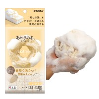 KIKULON Awamamire Lather Regular Мочалка массажная для тела с трубчатым плетением, средней жёскости, бежевая
