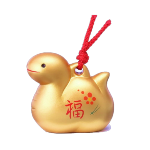 Yakushigama Сувенирная статуэтка Змея (колокольчик), золотой цвет, 4,5 см