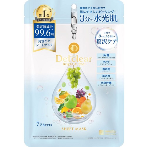 Detclear Bright&Peel Sheet Mask Тканевая маска для лица с AHA и BHA кислотами