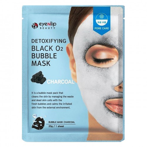 Eyenlip Detoxifying Black O2 Bubble Mask Charcoal Маска тканевая кислородная с углем