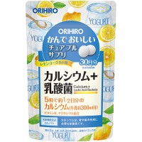 Orihiro Кальций и лактобактерии, жевательные таблетки со вкусом йогурта, 150 таблеток на 30 дней