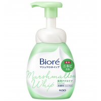 KAO Biore Marshmallow Whip Acne Care Пенка для умывания кожи, склонной к акне, цветочный аромат, диспенсер, 150 мл