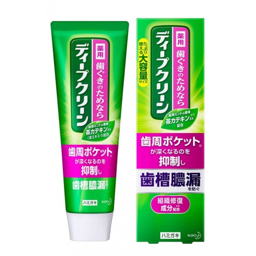 KAO Deep Clean Зеленый чай и цитрус Зубная паста комплексного действия для профилактики периодонтита и укрепления дёсен