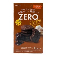 Lotte Печенье бисквитное Zero Chocolat без сахара, вкус шоколада