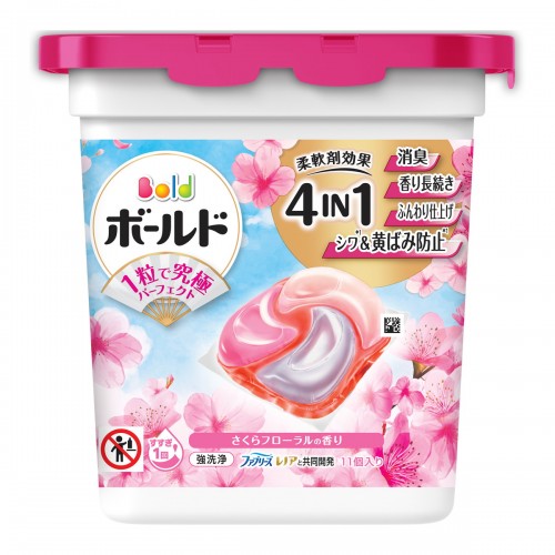 P&G Bold Gel Ball 4D Капсулы для стирки 4 в 1 с ароматом сакуры, 11 шт