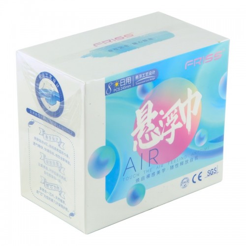FRISS Sanitary Pad 'Air Feeling' Премиальные гигиенические прокладки для женщин, дневные (Чип 5 в 1 с турмалином, наносеребром и полифенолами чая), 8шт/уп, 245 мм, 3 капли FRISS Sanitary Pad 'Air Feeling' Премиальные гигиенические прокладки для женщин, дневные (Чип 5 в 1 с турмалином, наносеребром и полифенолами чая), 8шт/уп, 245 мм, 3 капли