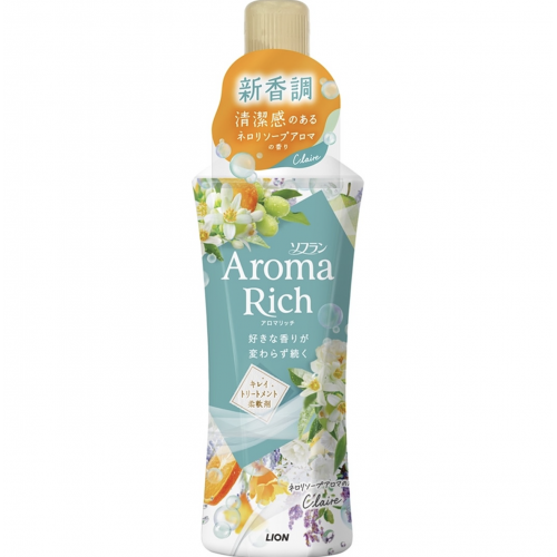 Lion Aroma Rich Claire Кондиционер для белья Клэр с натуральными маслами, 480 мл