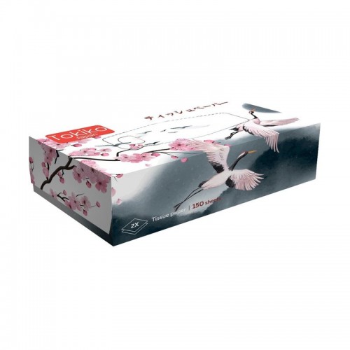 Бумажные салфетки в коробке Tokiko Japan 2-слойные, 150 шт