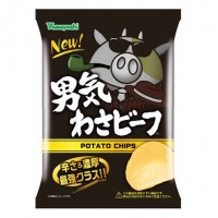 Yamayoshi ЯМАЙОШИ Картофельные чипсы с мраморной говядиной, острым васаби и перцем (пакет)