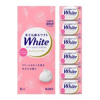 KAO White Твердое туалетное мыло со скаланом и ароматом роз, 6 шт
