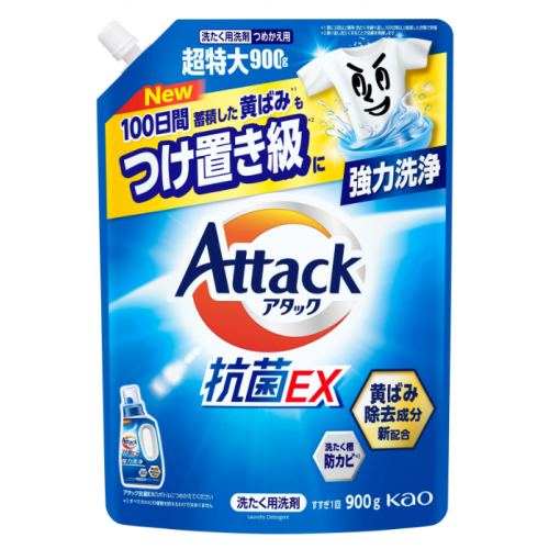 Концентрированное жидкое средство для стирки KAO Attack Antibacterial EX с антибактериальным эффектом, с ароматом чистой свежести