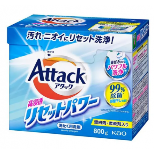 KAO Attack High Penetration Reset Power Стиральный порошок с антибактериальным и дезодорирующим эффектом, с освежающим цветочным ароматом