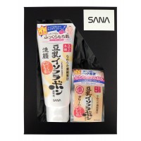SANA Soy Milk Подарочный набор 'ВЕЧЕРНИЙ УХОД С ИЗОФЛАВОНАМИ СОИ' Пенка для умывания + Крем ночной