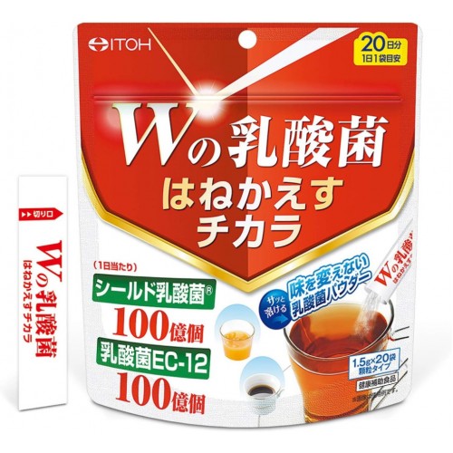 ITOH Double Lactic Acid Пробиотик двойной силы из двух видов лактобактерий, 20 стиков
