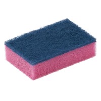 PRO HARD SPONGE Профессиональная губка для посуды с антибактериальной пропиткой, двухслойная, жесткий верхний слой, 1шт, 11x7x3см
