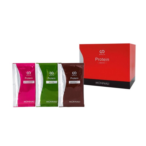 MONNALI B-HACHI Protein Диетический коктейль для стройности, вкус матча, шоколад, клубника