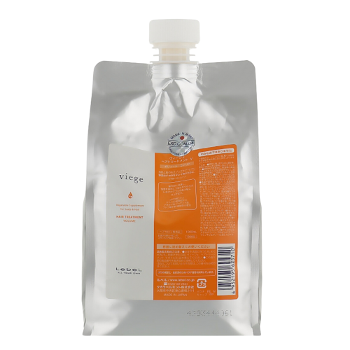 Lebel Viege Treatment VOLUME Refill Маска для объема волос на основе 12 масел, запасной блок