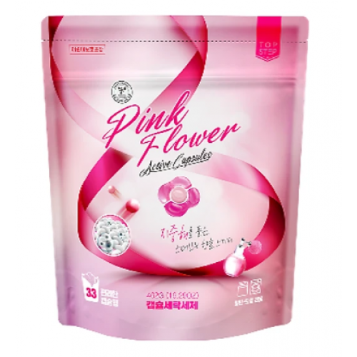 TOP STEP Capsule Laundry Detergent Капсулы для стирки 3 в 1 'Сила 7 ферментов' аромат розовых цветов