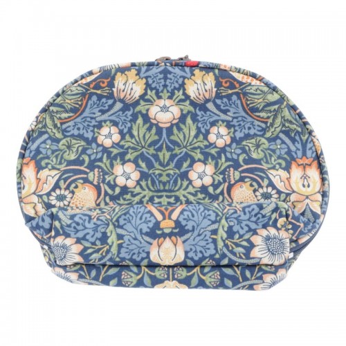 Косметичка женская овальная 'Цветы и птицы', синяя Косметичка женская овальная 'Цветы и птицы', синяя