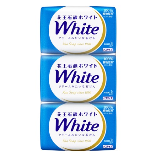 KAO Натуральное увлажняющее туалетное мыло 'White' со скваланом (нежный аромат цветочного мыла) 85г х 3шт