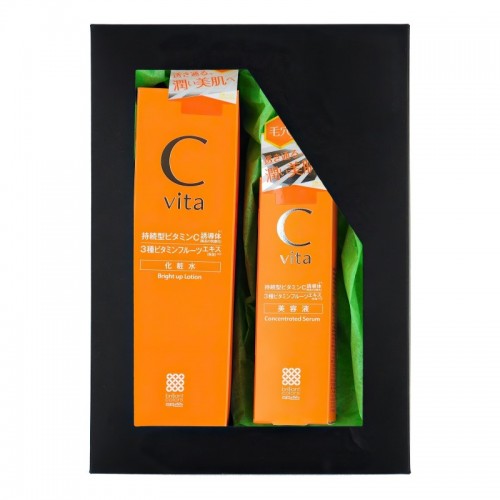 MEISHOKU Vitamin C  Подарочный набор 'СИЯЮЩАЯ КОЖА С ВИТАМИНОМ С': Антиоксидантный лосьон + Антиоксидантная концентрированная сыворотка, 150мл, 30г