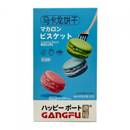 Печенье-сэндвич Макарон GANG-FU Кремовый вкус, 50г