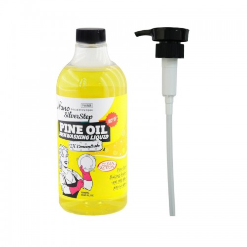 Жидкость для мытья посуды с серебром и маслом сосны, с ароматом лимона NANO SILVER STEP Dishwashingliquid