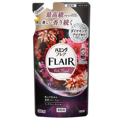 Кондиционер-смягчитель для белья KAO Flair Rich Floral с богатым цветочно-фруктовым ароматом, 360мл