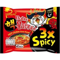 Лапша самянг б/п рамен экстремально острая "в 3 раза острее", острая курица и чили 3x spicy buldak samyang, 140 г, Корея