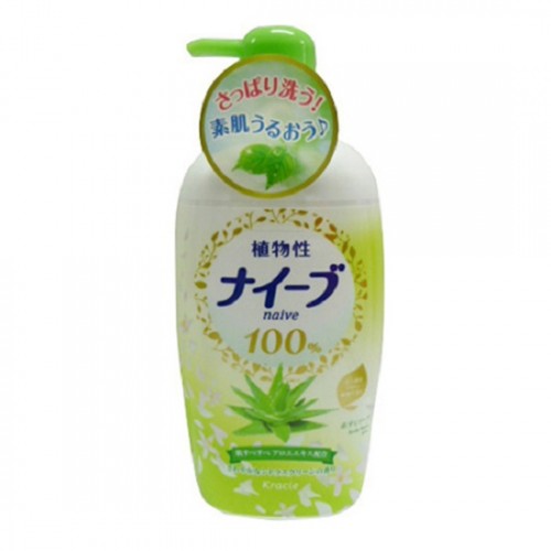 KRACIE Naive Жидкое мыло для тела с экстрактом Алоэ, флакон, 580 мл