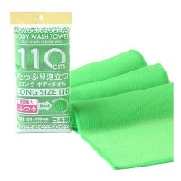 YOKOZUNA Shower Long Body Towel Массажная мочалка для тела, средней жесткости, салатовая. Размер 28Х110см