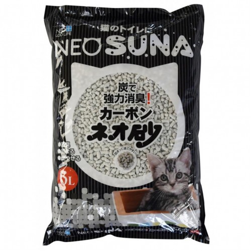 Комкующийся наполнитель для кошачьего туалета несмываемый Neo Loo Life, с активированным углем 6 л