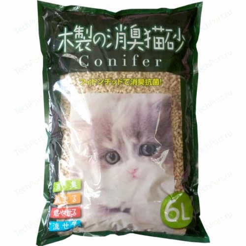 Комкующийся наполнитель для кошачьего туалета смываемый KOCHO, хвойный 6 л