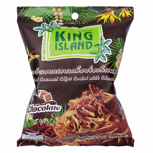 Кокосовые чипсы KING ISLAND с шоколадом, 40 гр