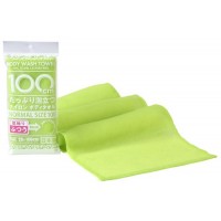 Массажная мочалка Yokozuna Shower Long Body Towel жесткая, зеленая, 28х100 см